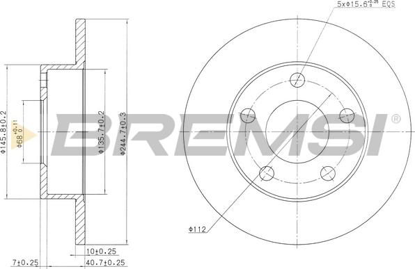 Bremsi CD6952S - Disque de frein cwaw.fr