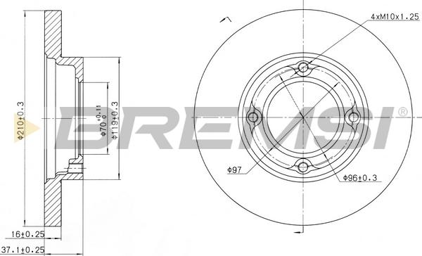 Bremsi CD6968S - Disque de frein cwaw.fr