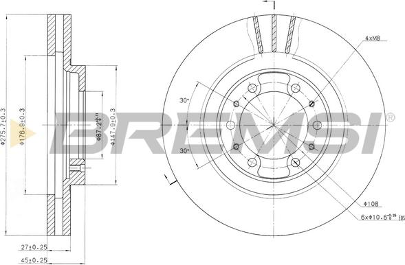 Bremsi CD6974V - Disque de frein cwaw.fr