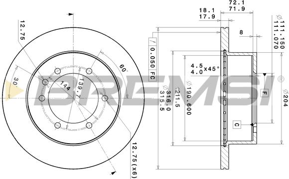 Bremsi CD6976V - Disque de frein cwaw.fr