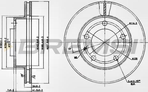 Bremsi CD6496V - Disque de frein cwaw.fr