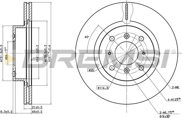 Bremsi CD6453V - Disque de frein cwaw.fr