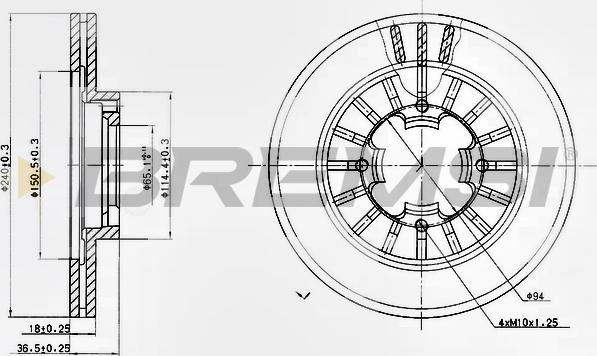 Bremsi CD6465V - Disque de frein cwaw.fr