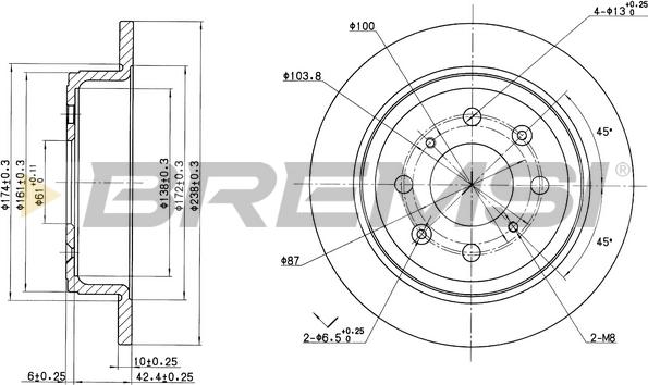 Bremsi CD6468S - Disque de frein cwaw.fr