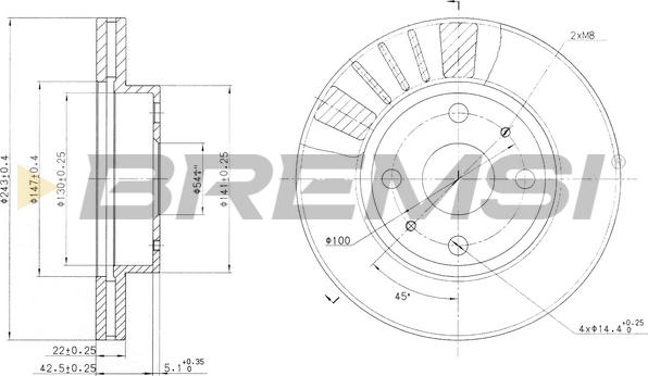 Bremsi CD6405V - Disque de frein cwaw.fr