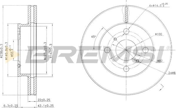 Bremsi CD6417V - Disque de frein cwaw.fr