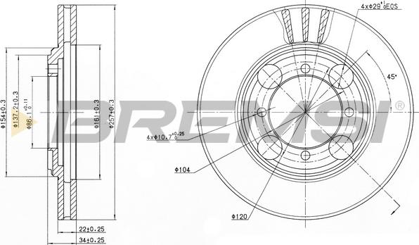 Bremsi CD6482V - Disque de frein cwaw.fr