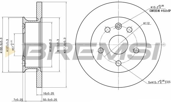 Bremsi CD6424S - Disque de frein cwaw.fr