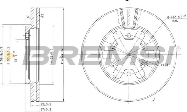 Bremsi CD6421V - Disque de frein cwaw.fr