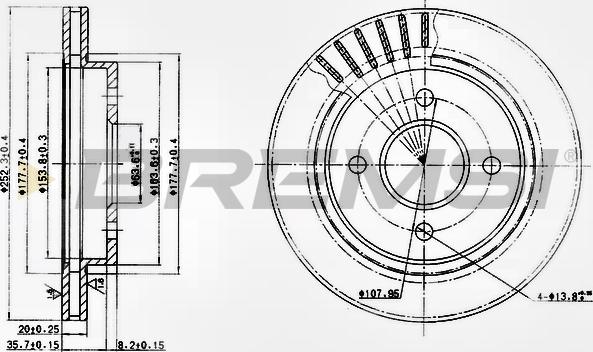 Bremsi CD6479V - Disque de frein cwaw.fr