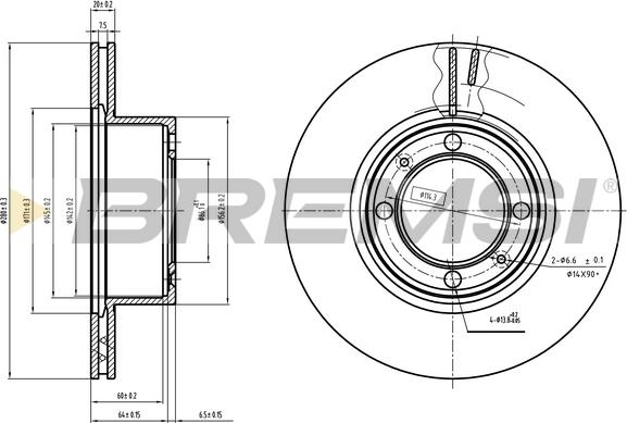 Bremsi CD6594V - Disque de frein cwaw.fr