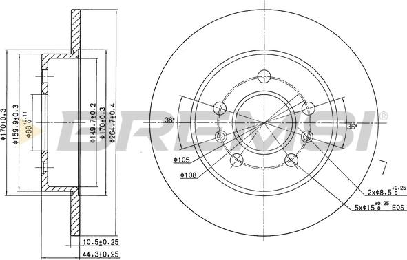 Bremsi CD6556S - Disque de frein cwaw.fr