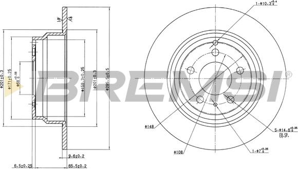 Bremsi CD6552S - Disque de frein cwaw.fr