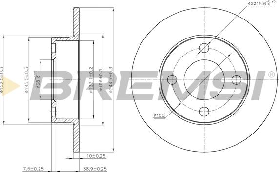 Bremsi CD6563S - Disque de frein cwaw.fr