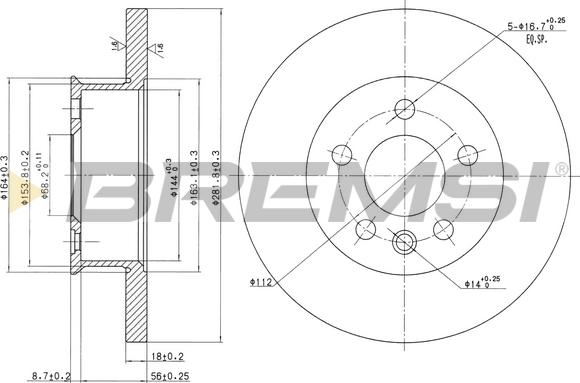 Bremsi CD6562S - Disque de frein cwaw.fr