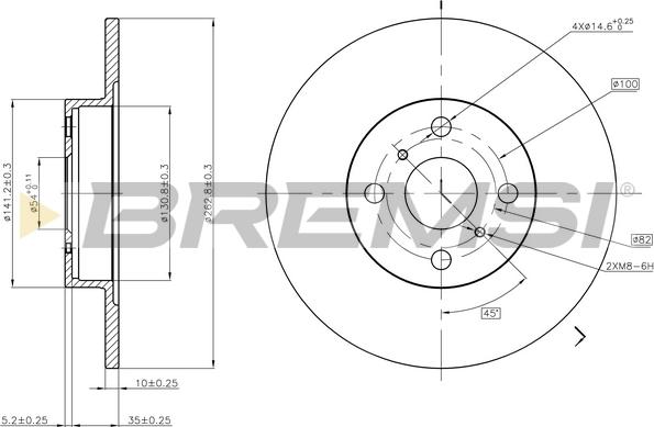 Bremsi CD6504S - Disque de frein cwaw.fr