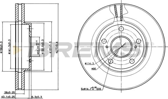 Bremsi CD6501V - Disque de frein cwaw.fr