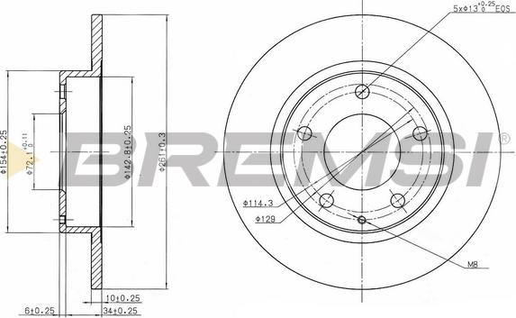 Bremsi CD6524S - Disque de frein cwaw.fr