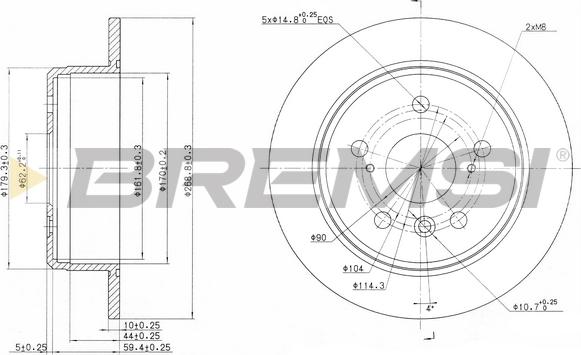 Bremsi CD6684S - Disque de frein cwaw.fr