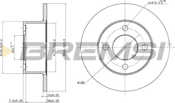 Bremsi CD6625S - Disque de frein cwaw.fr