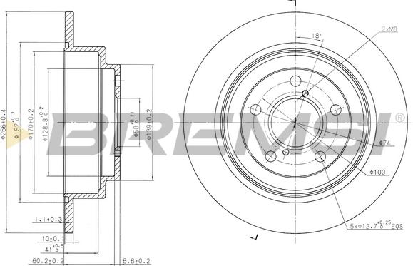 Bremsi CD6678S - Disque de frein cwaw.fr