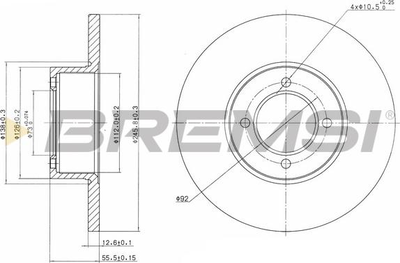 Bremsi CD6054S - Disque de frein cwaw.fr