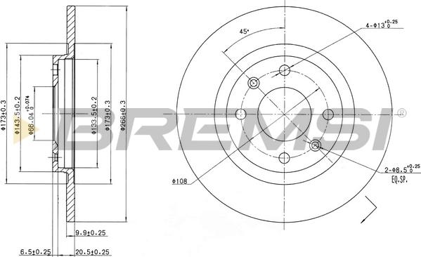 Bremsi CD6051S - Disque de frein cwaw.fr