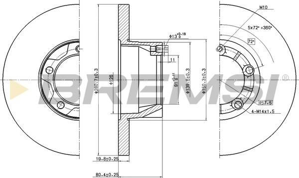 Bremsi CD6058S - Disque de frein cwaw.fr