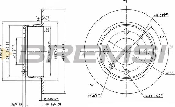 Bremsi CD6052S - Disque de frein cwaw.fr