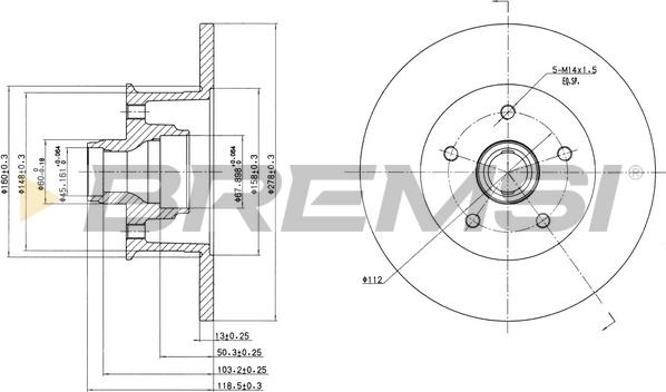 Bremsi CD6057S - Disque de frein cwaw.fr