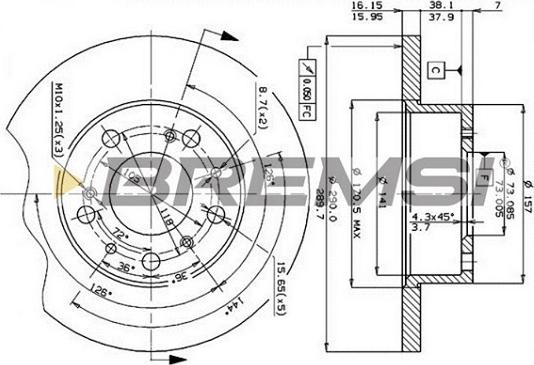 Bremsi CD6069S - Disque de frein cwaw.fr