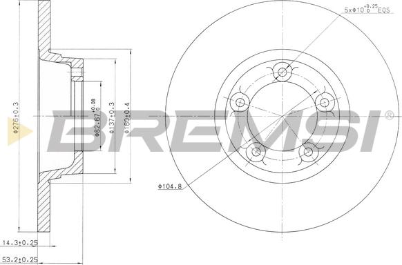 Bremsi CD6065S - Disque de frein cwaw.fr