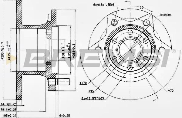 Bremsi CD6089S - Disque de frein cwaw.fr