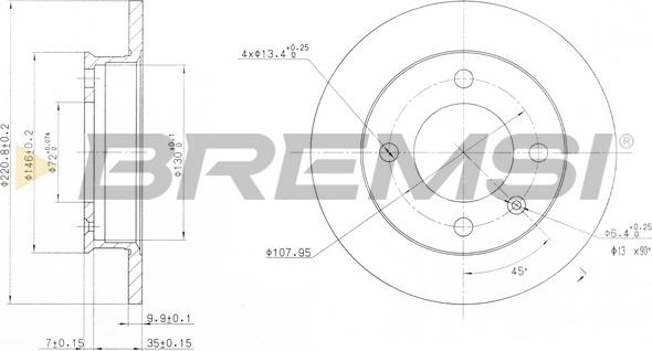 Bremsi CD6079S - Disque de frein cwaw.fr