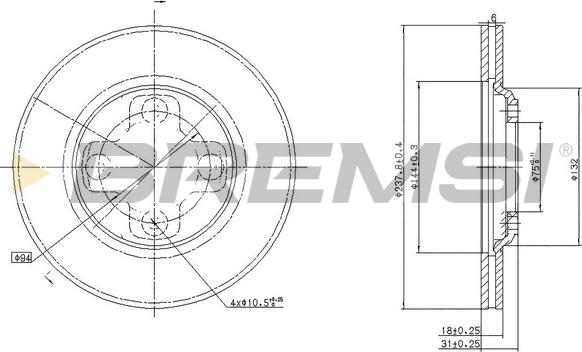 Bremsi CD6195S - Disque de frein cwaw.fr