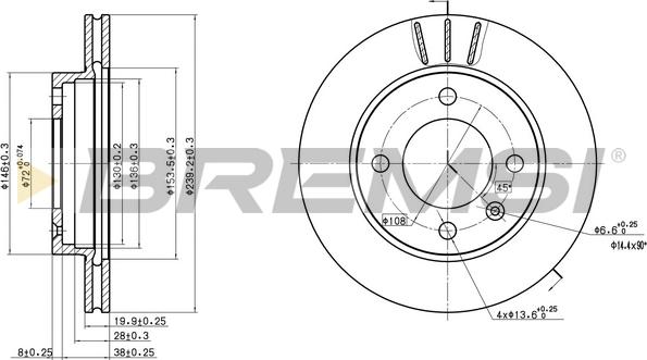 Bremsi CD6145V - Disque de frein cwaw.fr