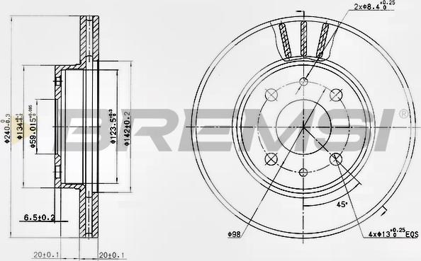 Bremsi CD6148V - Disque de frein cwaw.fr