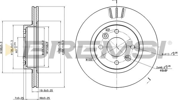 Bremsi CD6159V - Disque de frein cwaw.fr