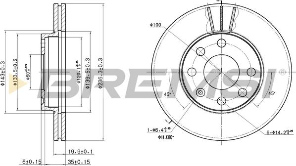 Bremsi CD6151V - Disque de frein cwaw.fr