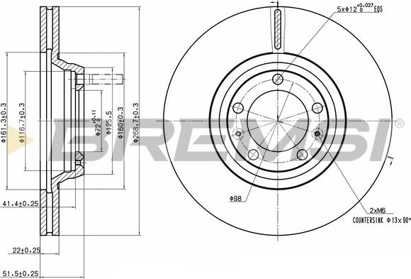 Bremsi CD6168V - Disque de frein cwaw.fr