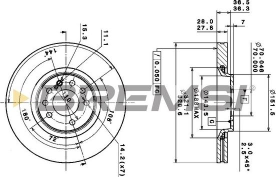 Bremsi CD6104S - Disque de frein cwaw.fr