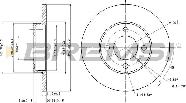 Bremsi CD6103S - Disque de frein cwaw.fr