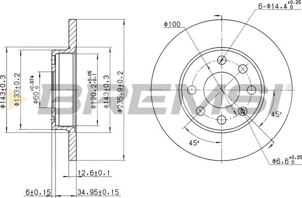 Bremsi CD6116S - Disque de frein cwaw.fr