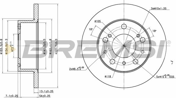 Bremsi CD6117S - Disque de frein cwaw.fr