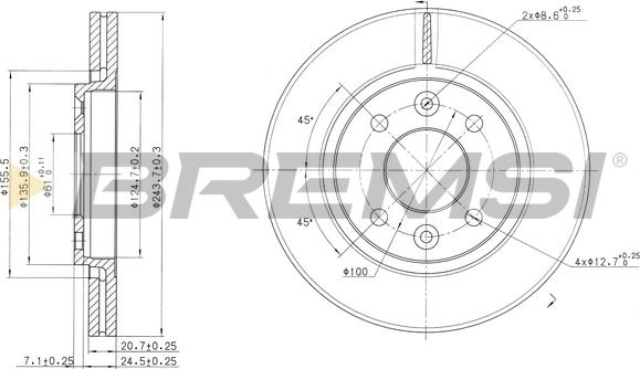 Bremsi CD6186V - Disque de frein cwaw.fr