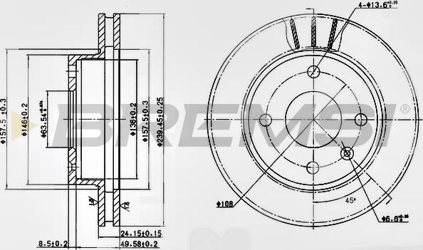 Bremsi CD6183V - Disque de frein cwaw.fr