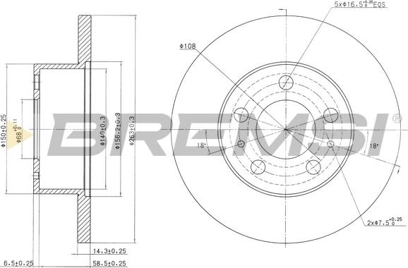 Bremsi CD6136S - Disque de frein cwaw.fr