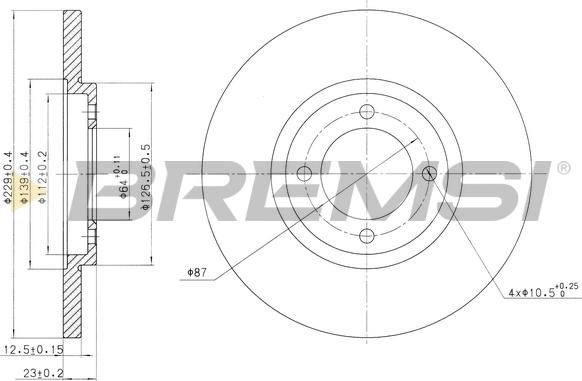 Bremsi CD6121S - Disque de frein cwaw.fr