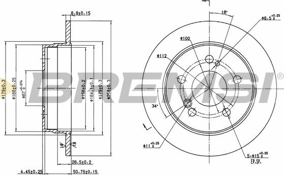 Bremsi CD6122S - Disque de frein cwaw.fr