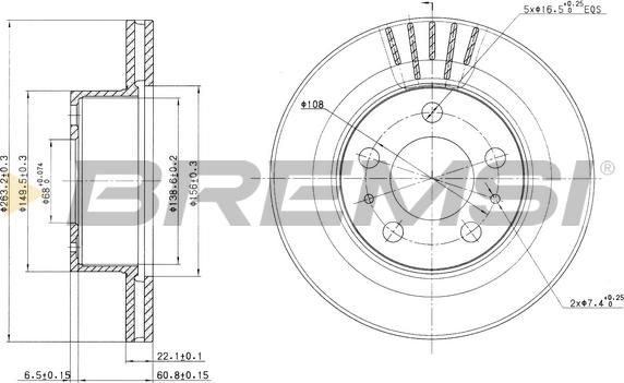 Bremsi CD6174V - Disque de frein cwaw.fr